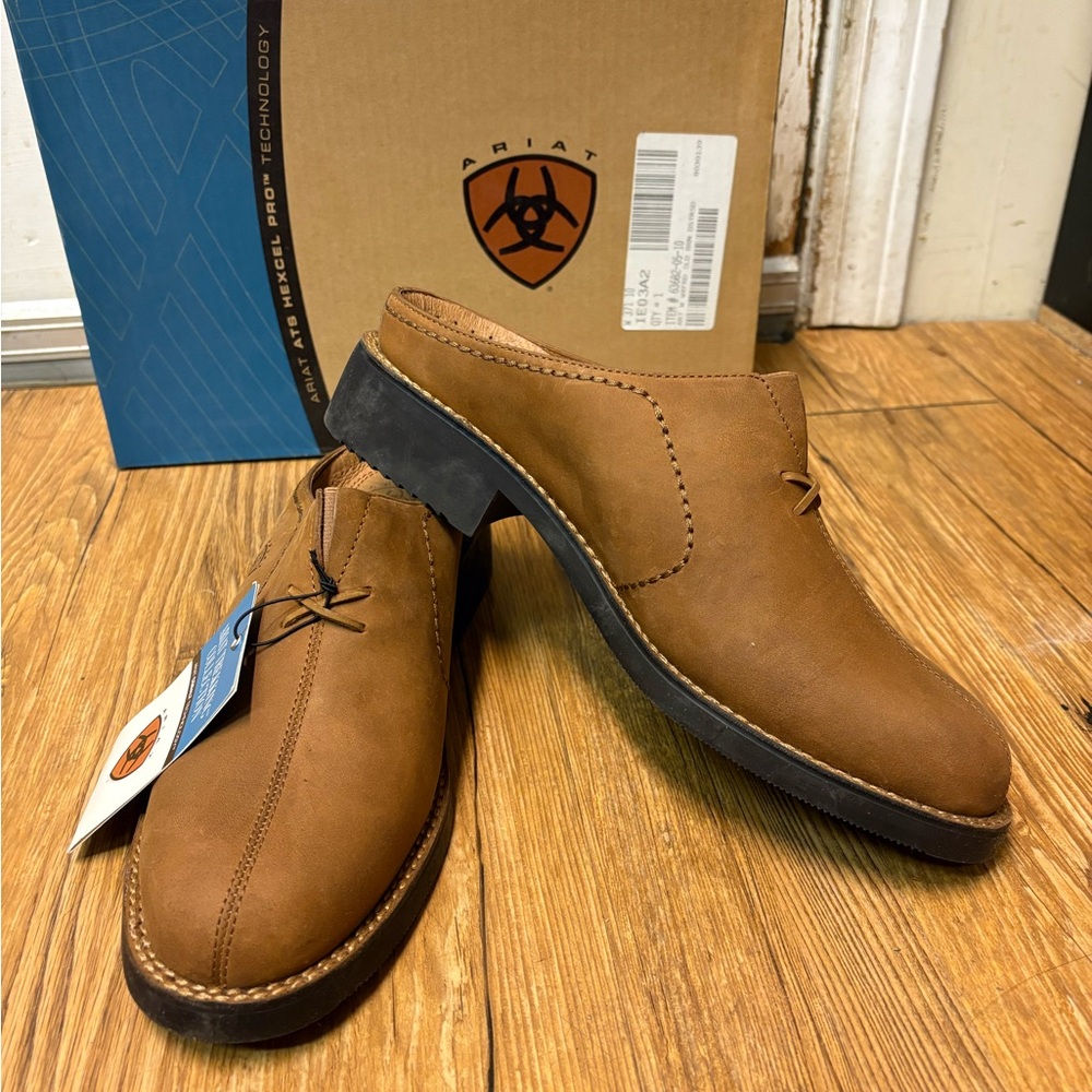 Ariat Brown Leather Mules with Classic Design
